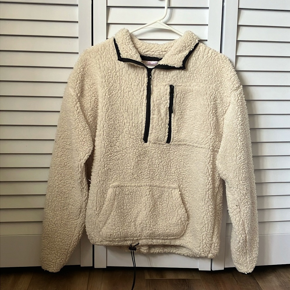 Sherpa jacket cream/white kids XL